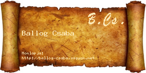 Ballog Csaba névjegykártya